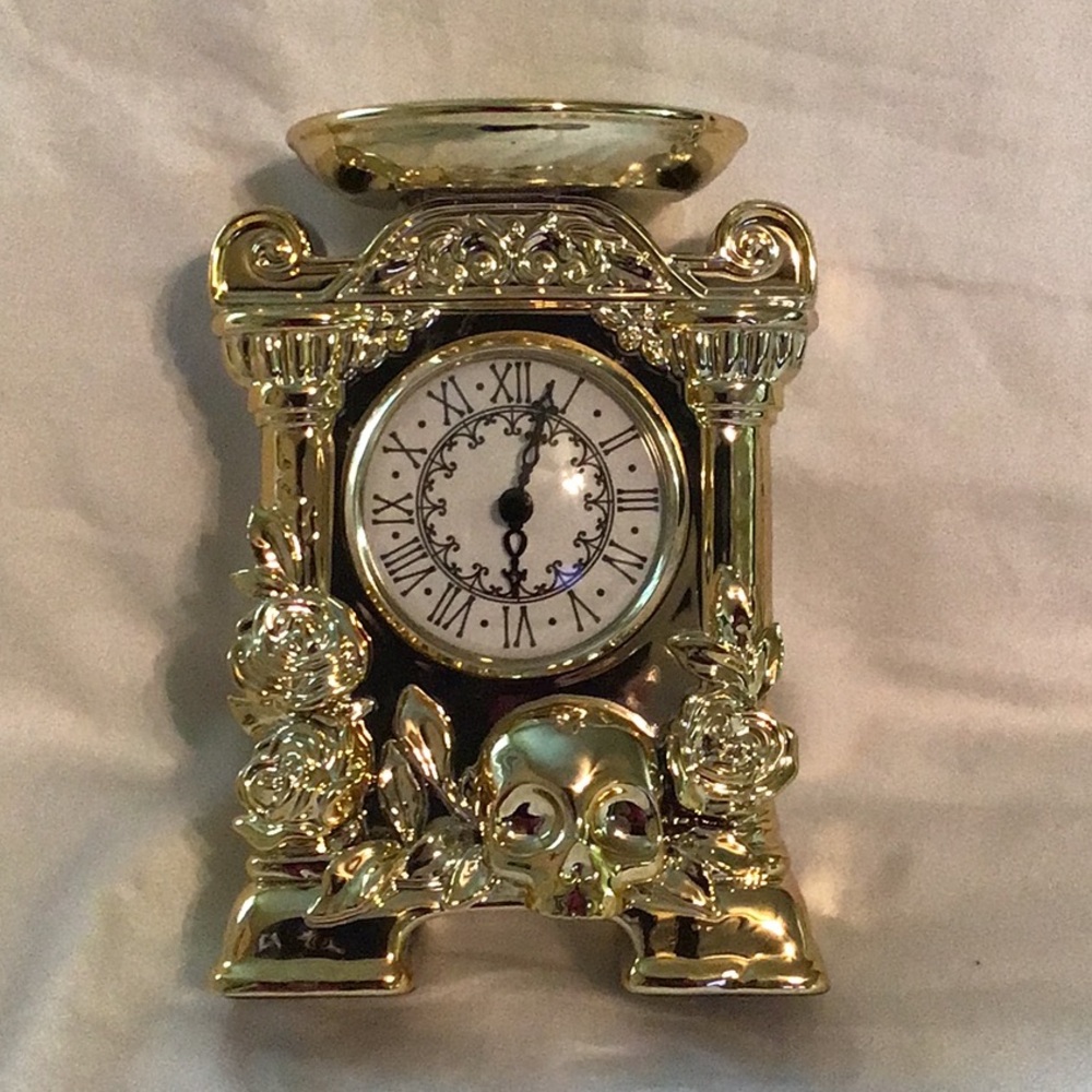 Bath & Body Works Halloween Gold Clock Candle Holder